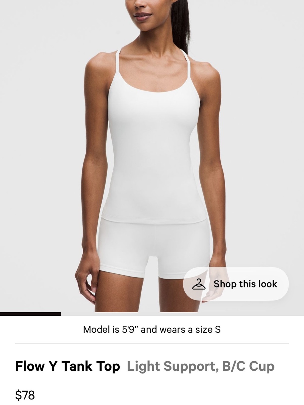 lululemon athletica White Flow Y Tank Top NWOT